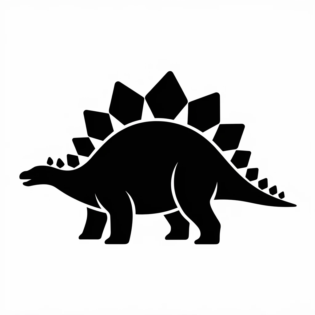 Stegosaurus icon black silhouette emoji