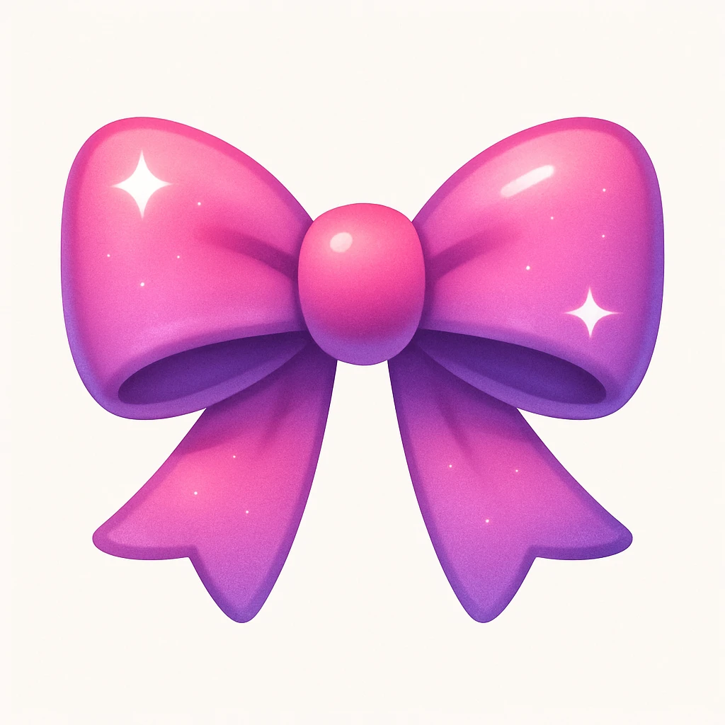 new bow emoji, cute and shiny, with a gradient effect emoji