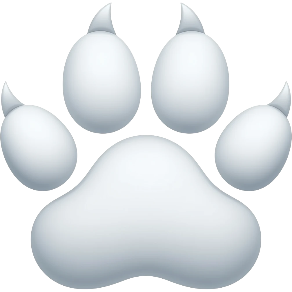 White wolf paw wave emoji