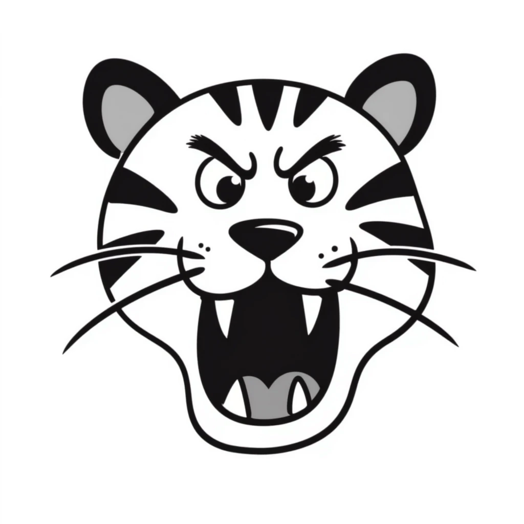 angry tiger face growling emoji