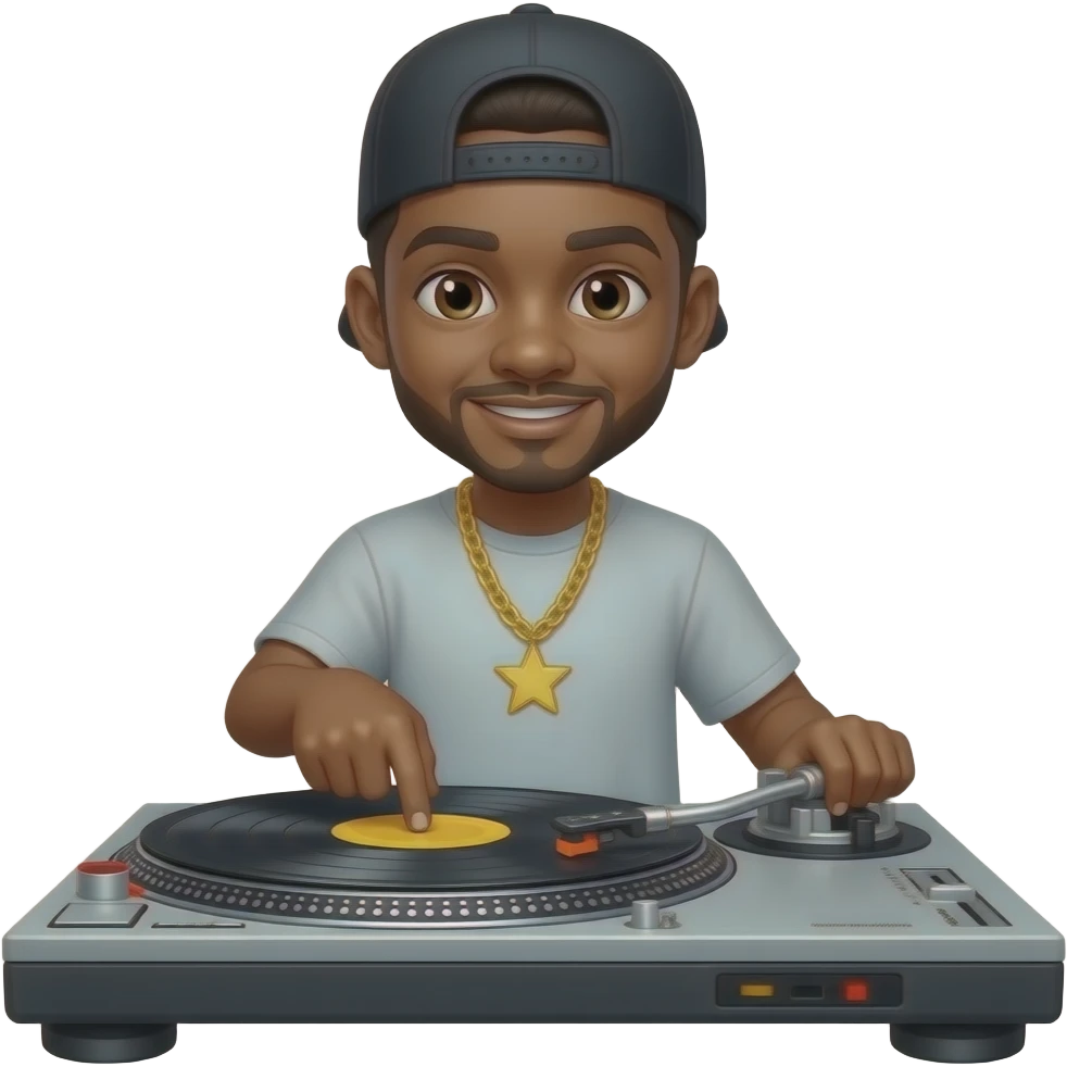 Errreh-errreh white homie mixin on turntable emoji