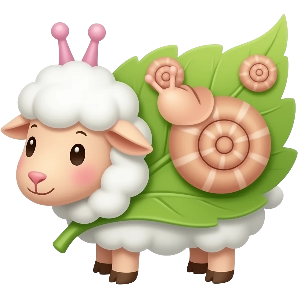 make a cute pink and green sea slug leaf sheep emoji emoji
