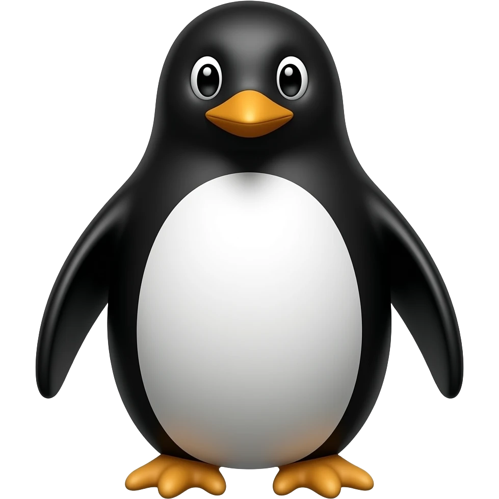 Completely black penguin emoji