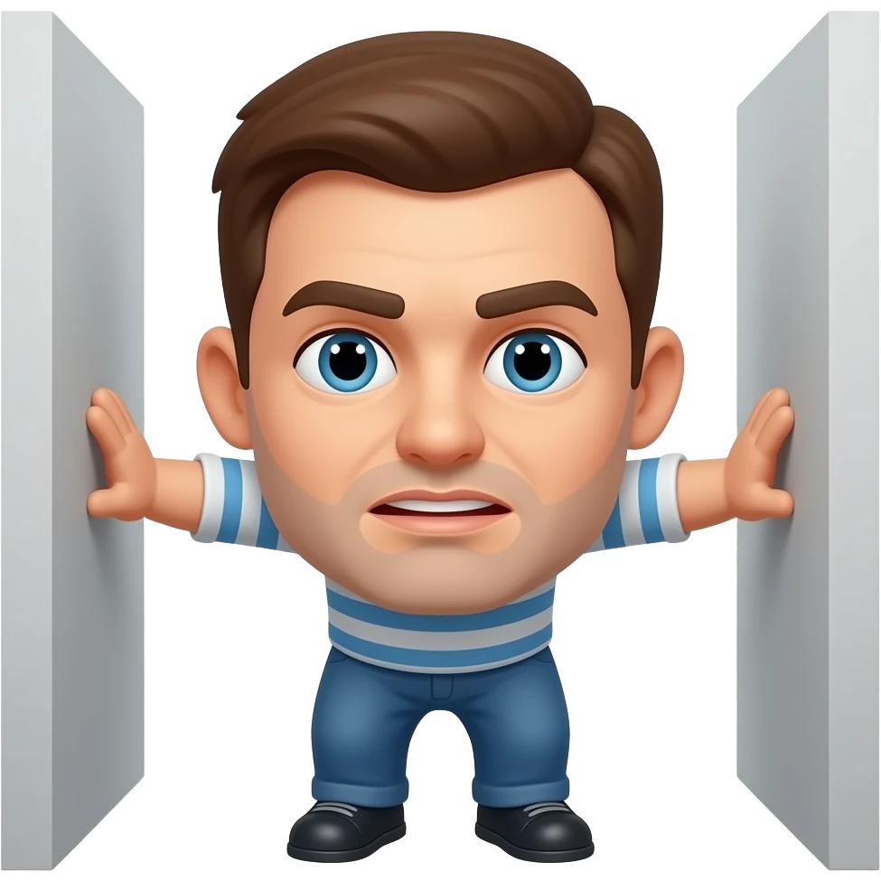 İki duvar arasında Sıkışan adam emojisi emoji