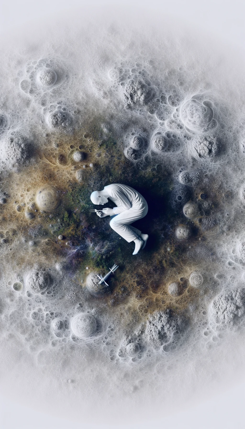 corpo umano anatomico CON TESTA SUL CUSCINO PERCHé STA DORMENDO, VISTO DALL'ALTO, ISOLATO SU SFONDO BIANCO,
 iperrealistico 4k emoji