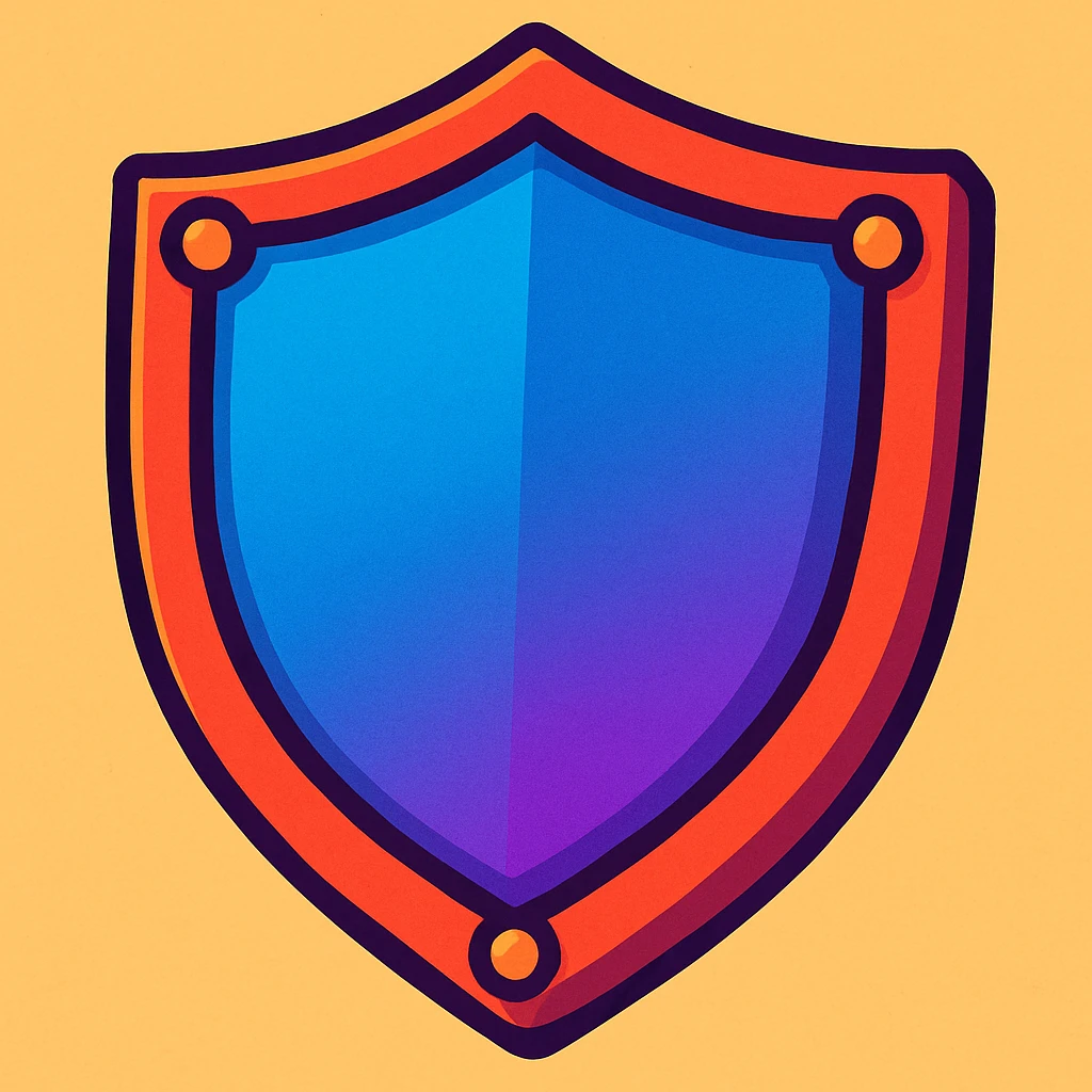 A shield with a blue and purple gradient. emoji