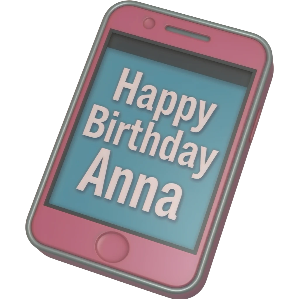 PINK CELL PHONE HAPPY BIRTHDAY ANNA emoji