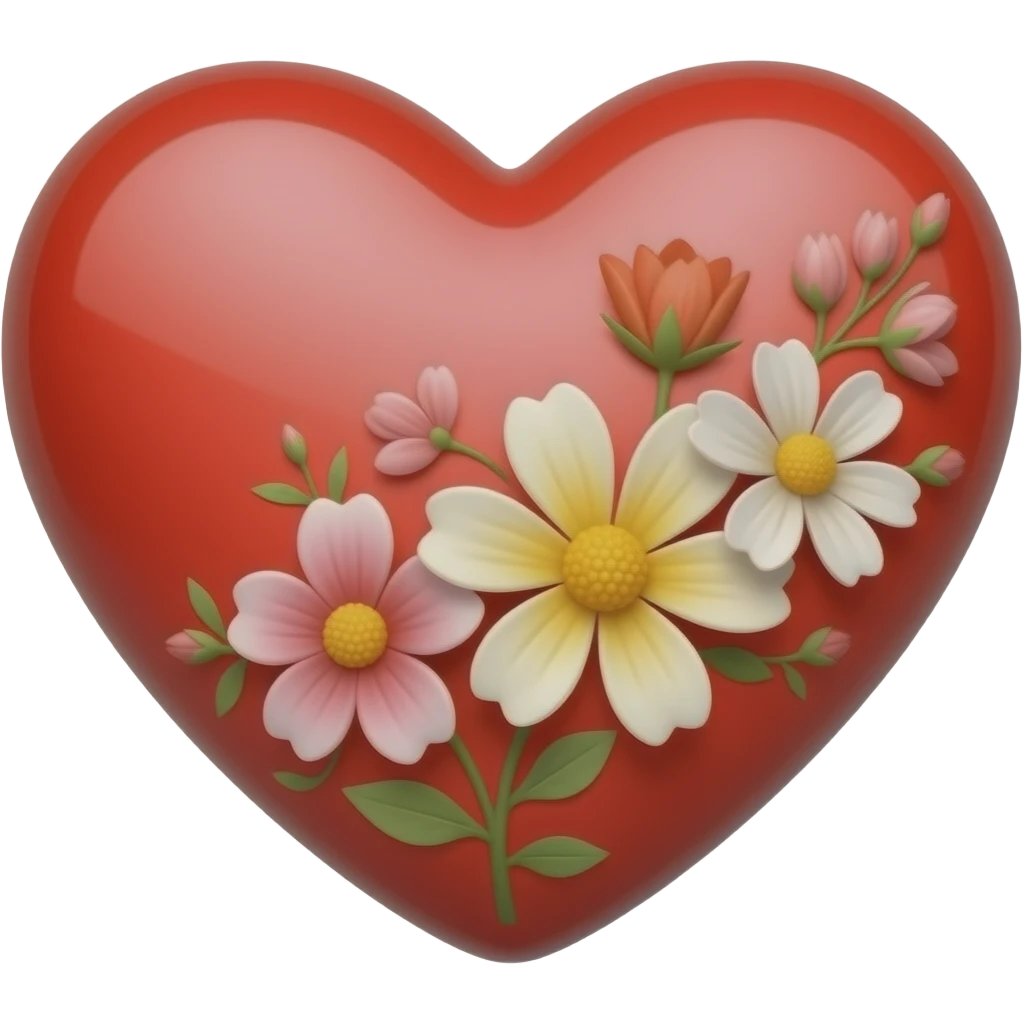 Make a real heart emoji nd put some flowers on the heart emoji