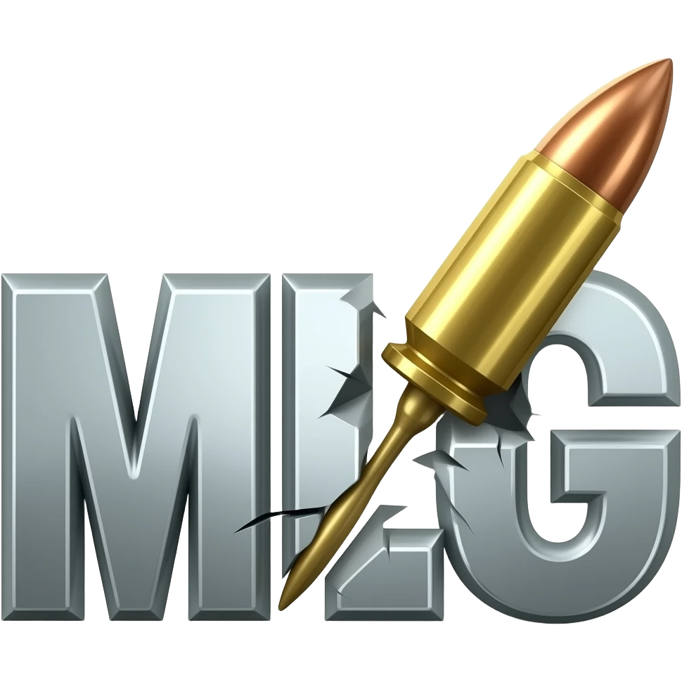 Надпись MLG! пронзённая пулей и ломается пополам emoji