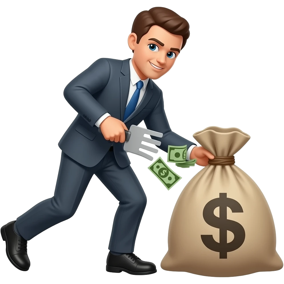 Persona robando una bolsa de dinero emoji