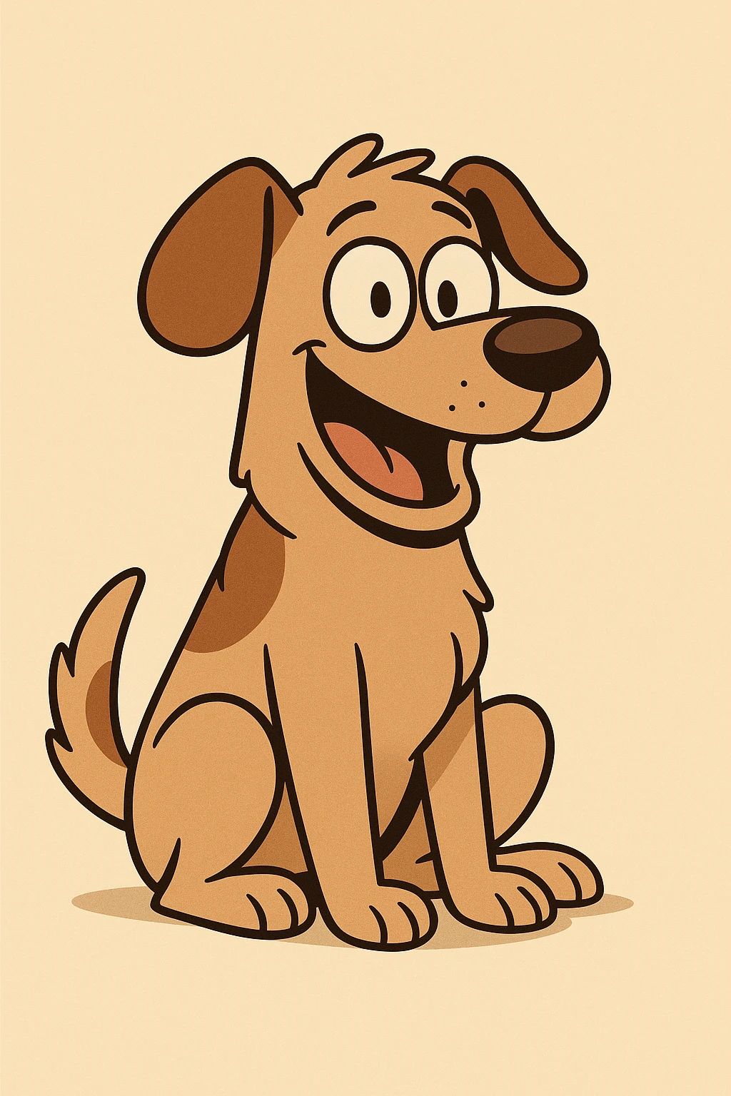 playful dog, flat toon cartoon style emoji