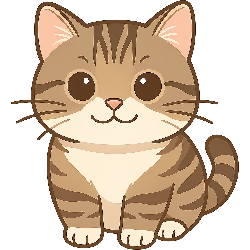 A tabby cat, used as a WhatsApp expression, cute, cute, no background, only the cat emoji