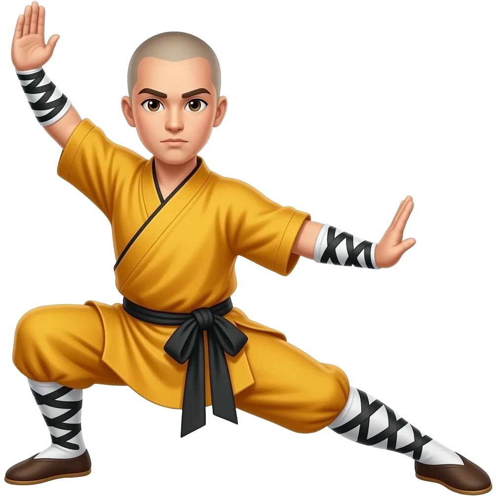 Shaolin kung fu pose stretching emoji