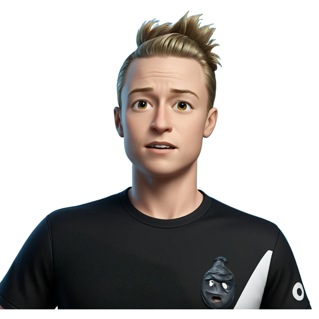 realistic boy in black shirt emoji