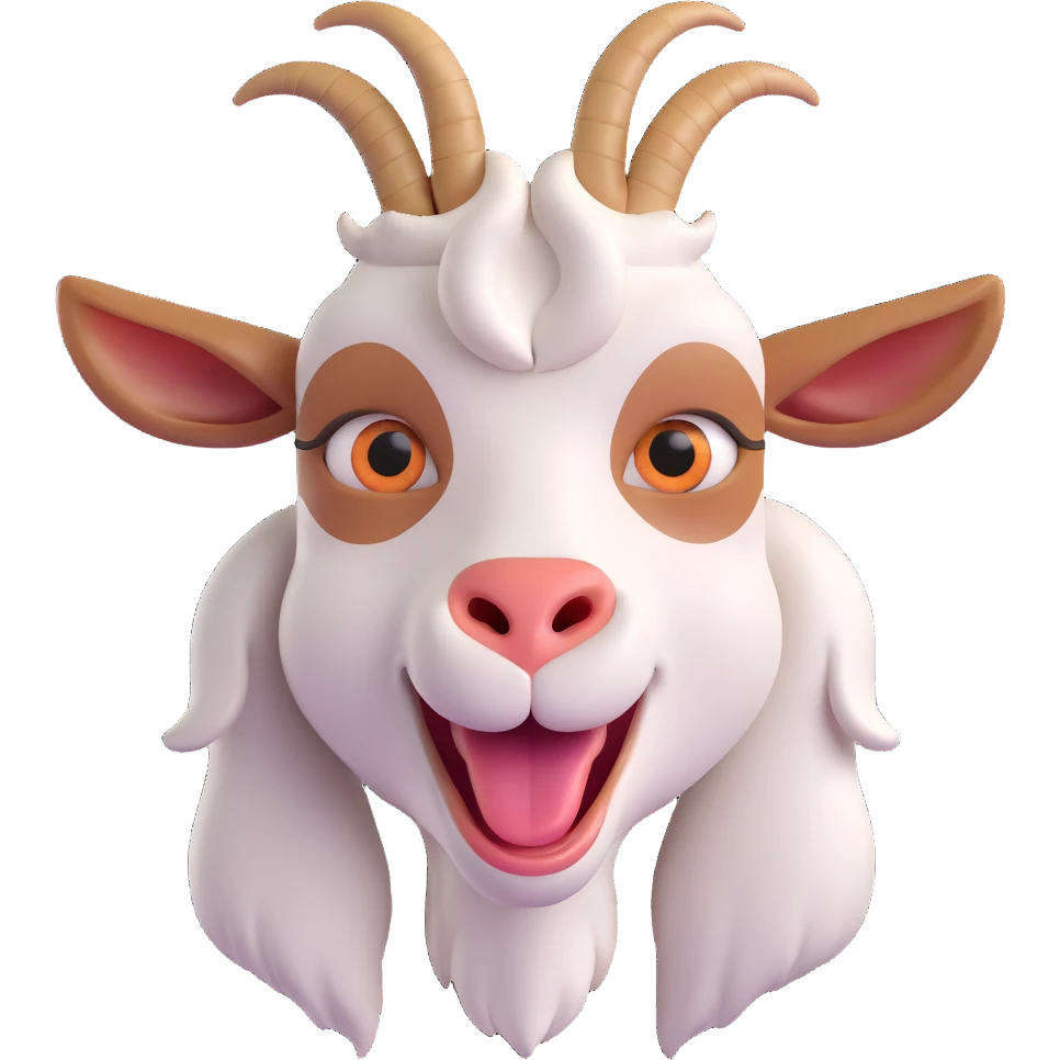 extremely stupid derp goat emoji