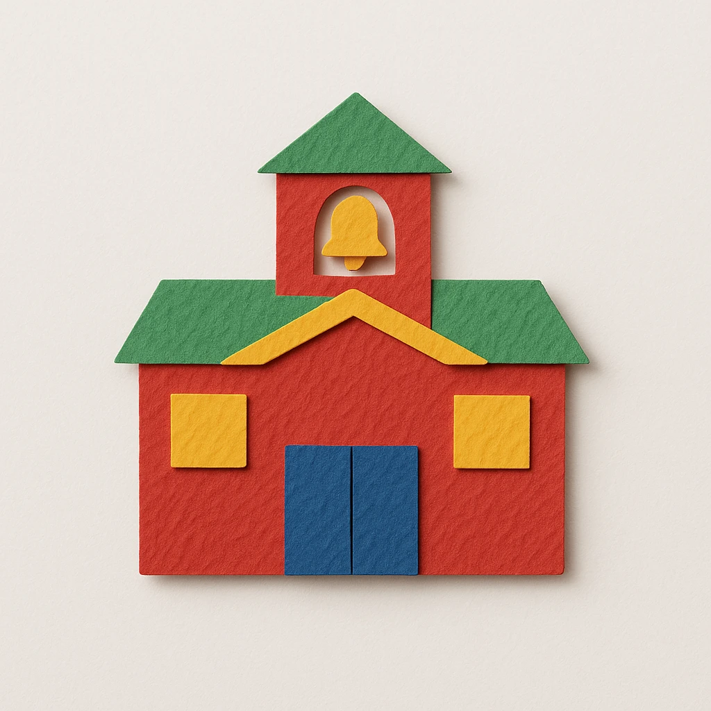 a colorful school emoji