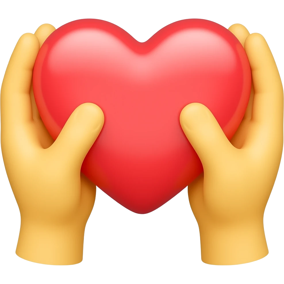 heart in yellow hands emoji