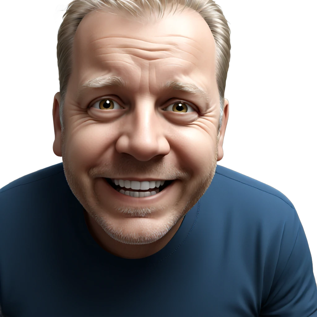 smiling elderly man indoors emoji