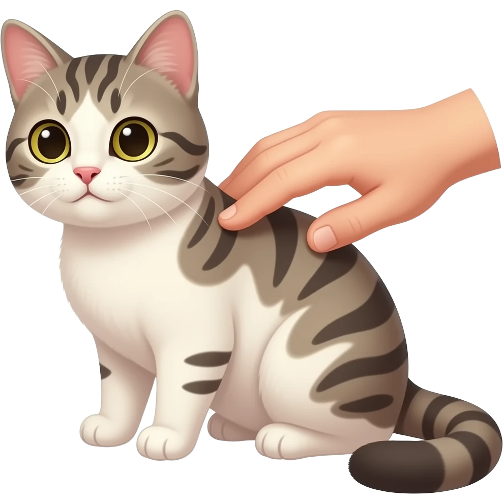 chat avec une main qui la caresse emoji