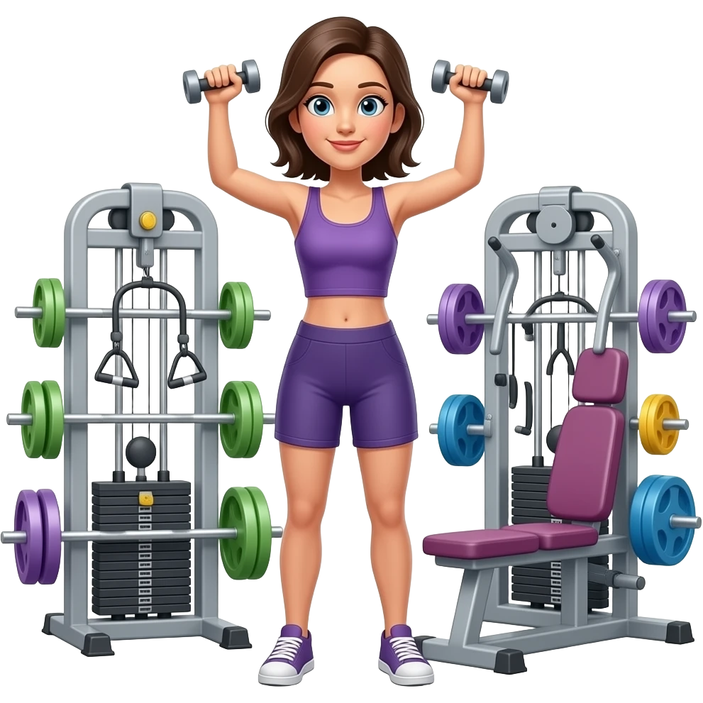 faça ela malhando em outros aparelhos de academia emoji