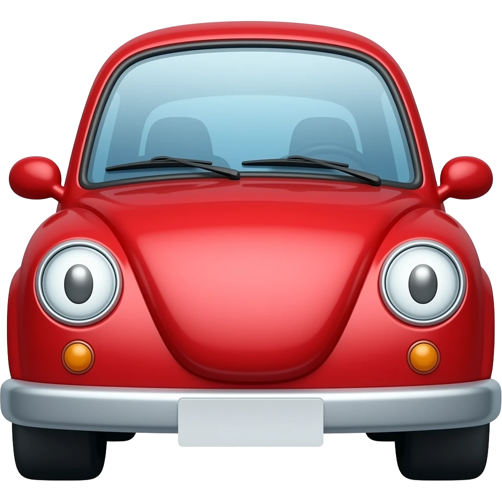 Cute red car emoji