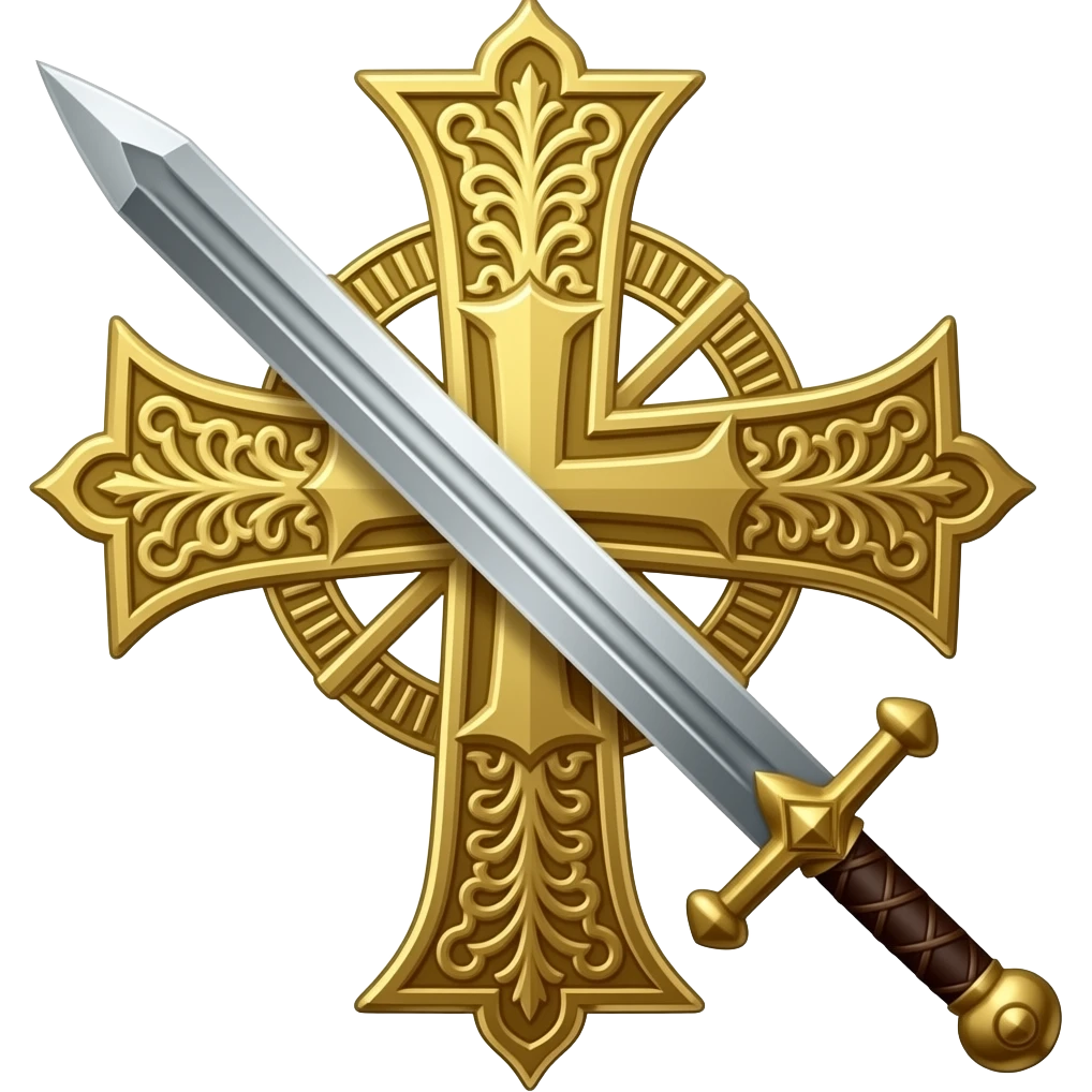 Templar cross and sword emoji