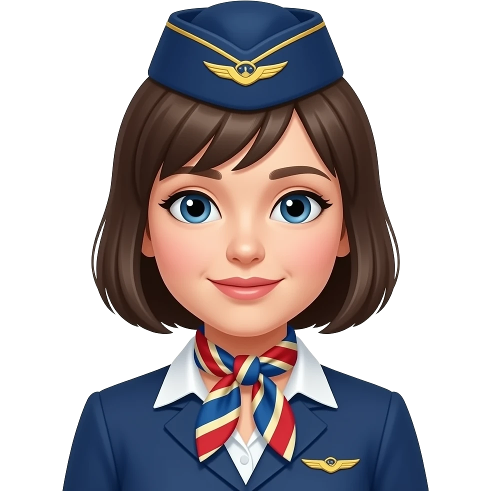 cabin crew girl with neck scarf emoji