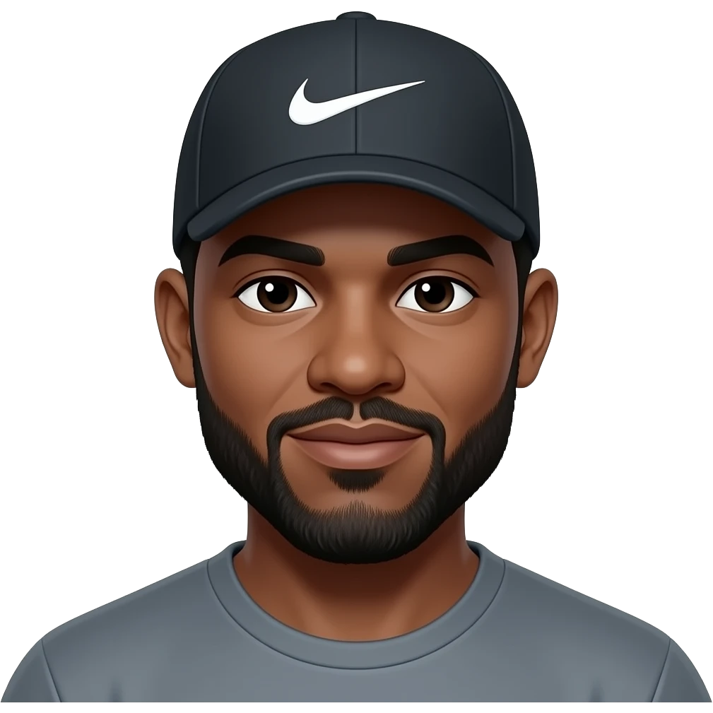 40 year old black man in Nike hat emoji