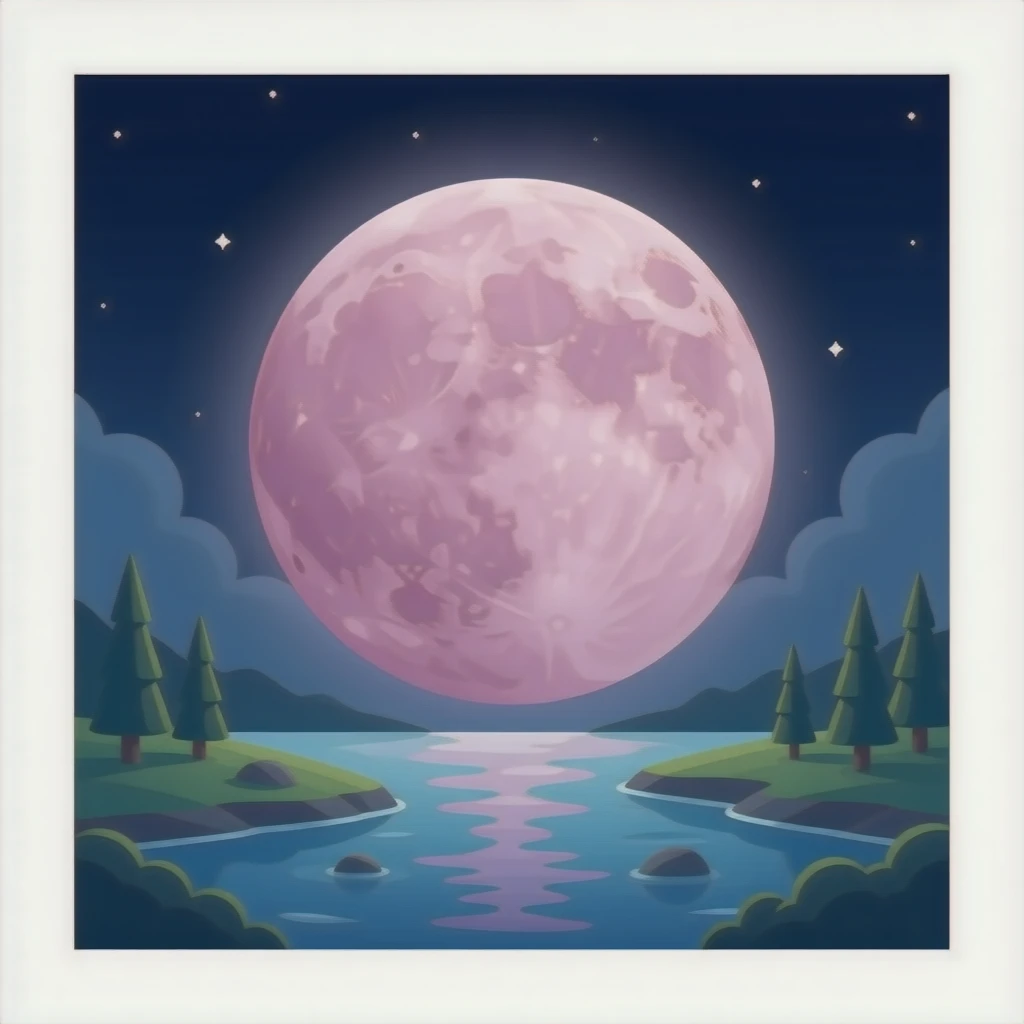Pink moon emoji
