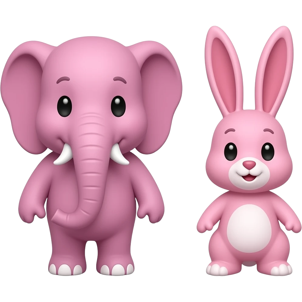 Pink elephant bunny emoji