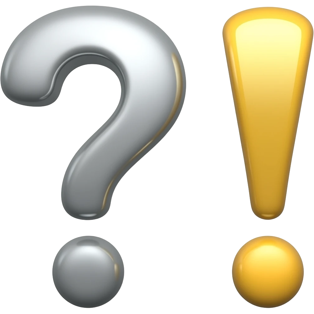 interrogantes y alarmas (!) emoji