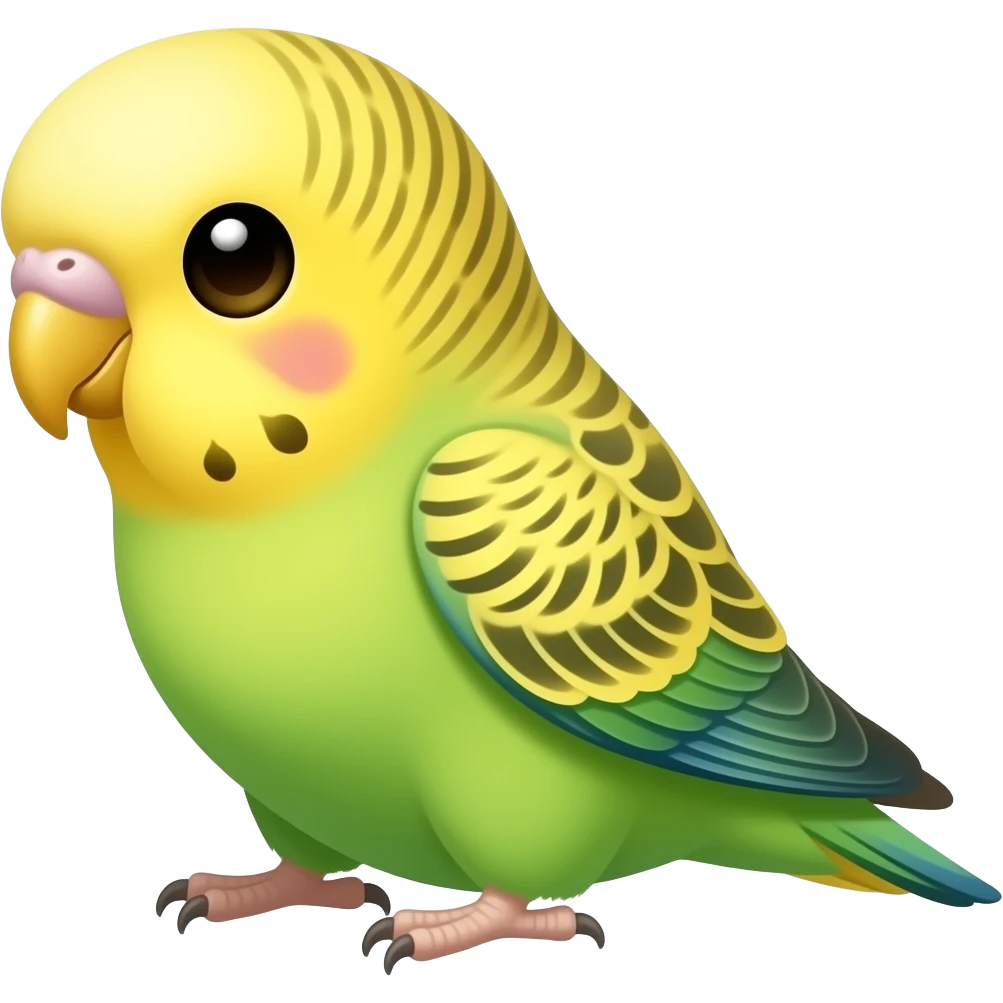 Perico amarillo con verde Lima kawaii emoji