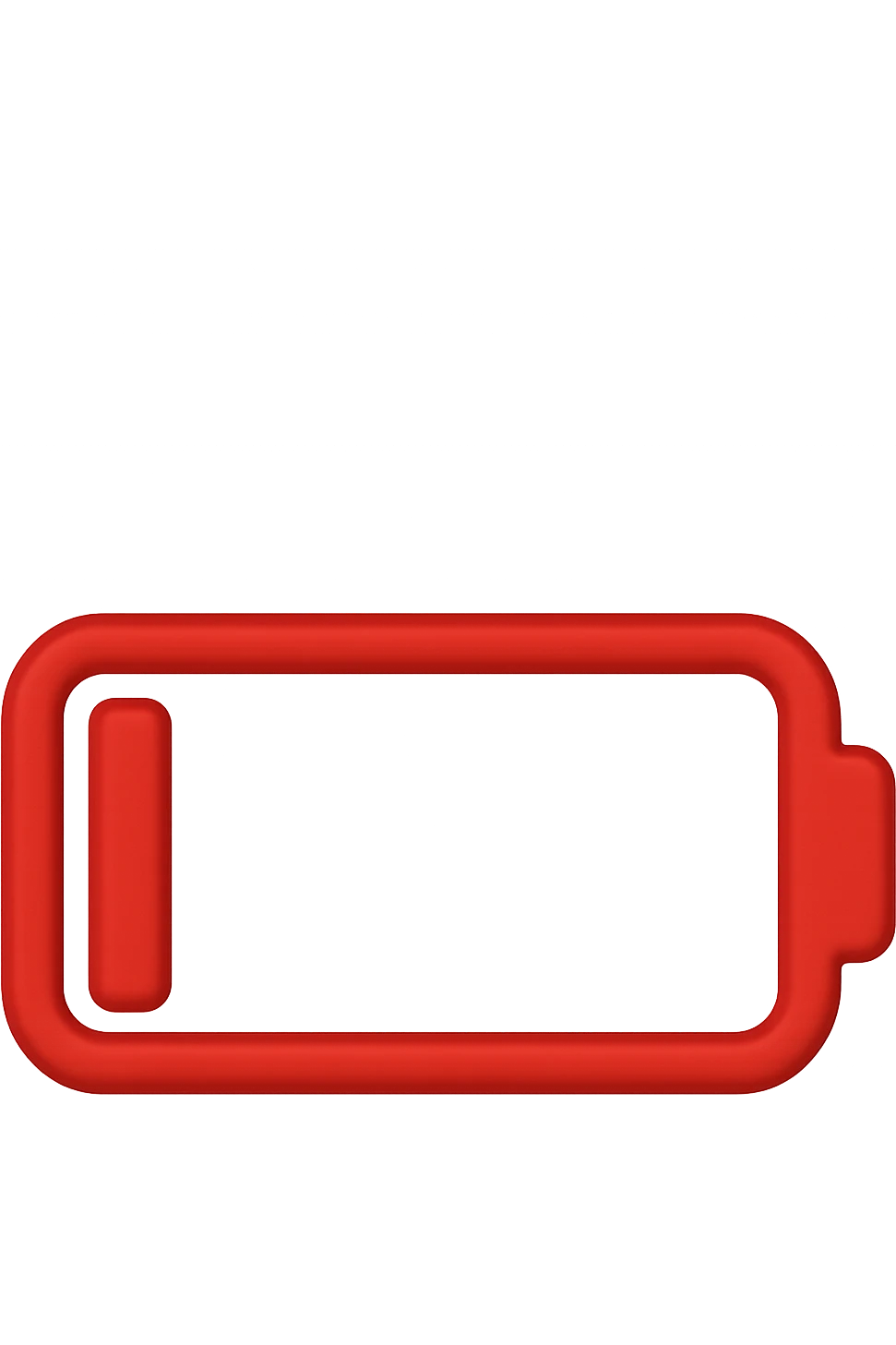 EMOJI STILE IPHONE DI UNA BATTERIA ROSSA SCARICA emoji
