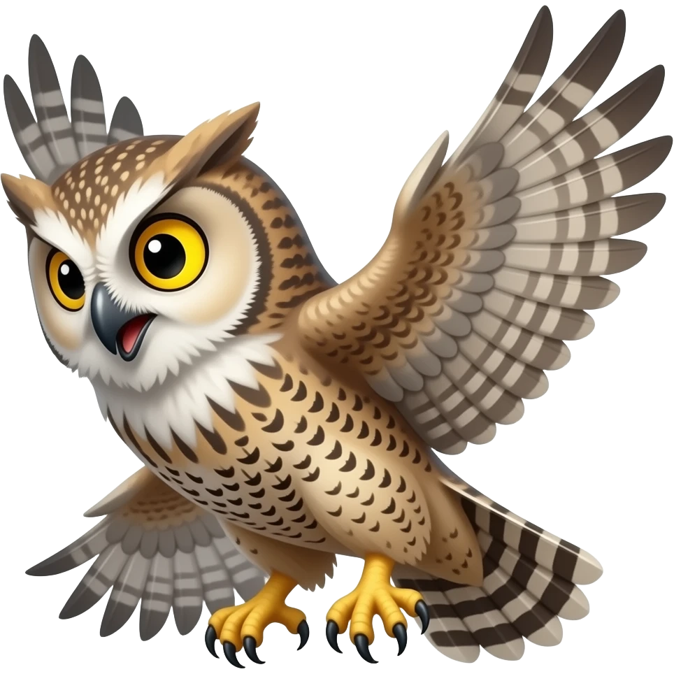 owl attacking a falcon emoji