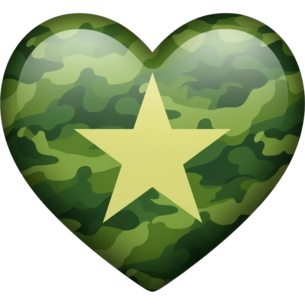 Military green heart emoji