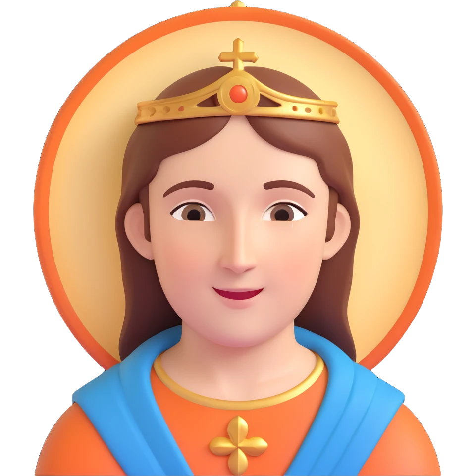 A wide face, radiant with joy, like the younger saint in a fresco emoji