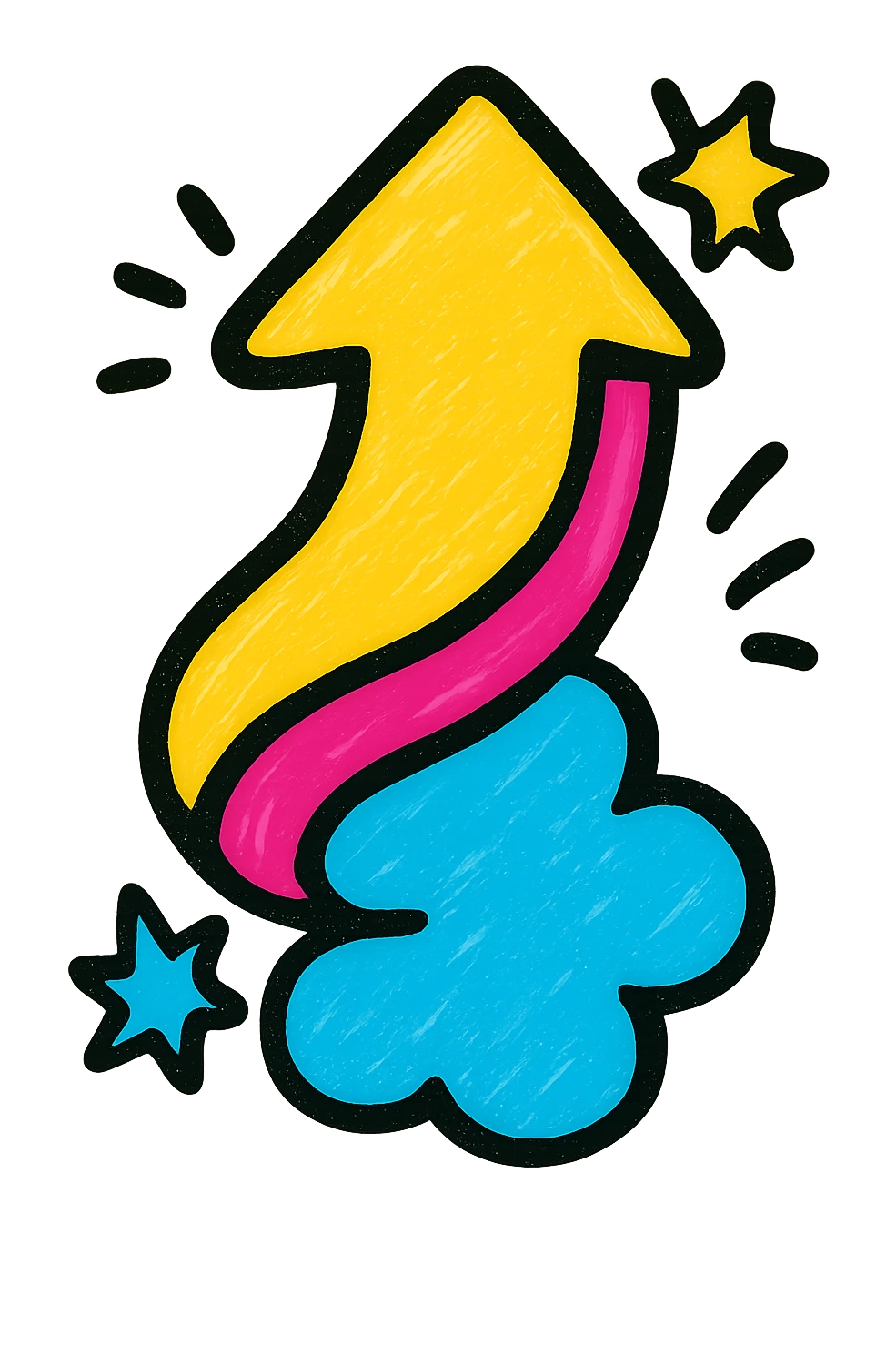 abstract rising arrow with playful elements, dynamic energetic, gradient colors, forward movement, youth focus, empowering futures of the youth emoji