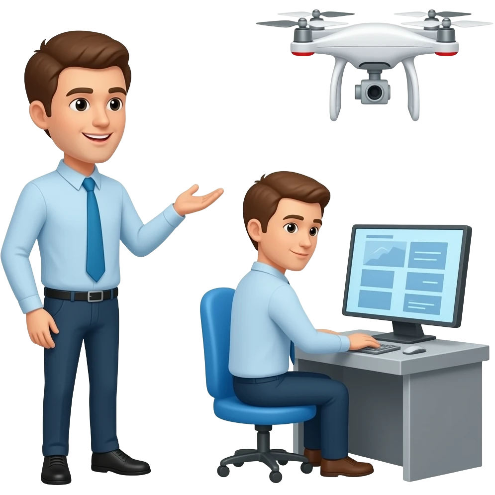 communication between two drones and with the Control Center emoji