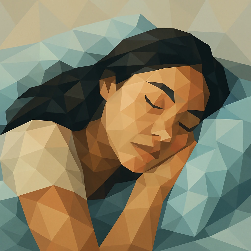 A girl with dark hair sleeping on a baby blue pillow emoji