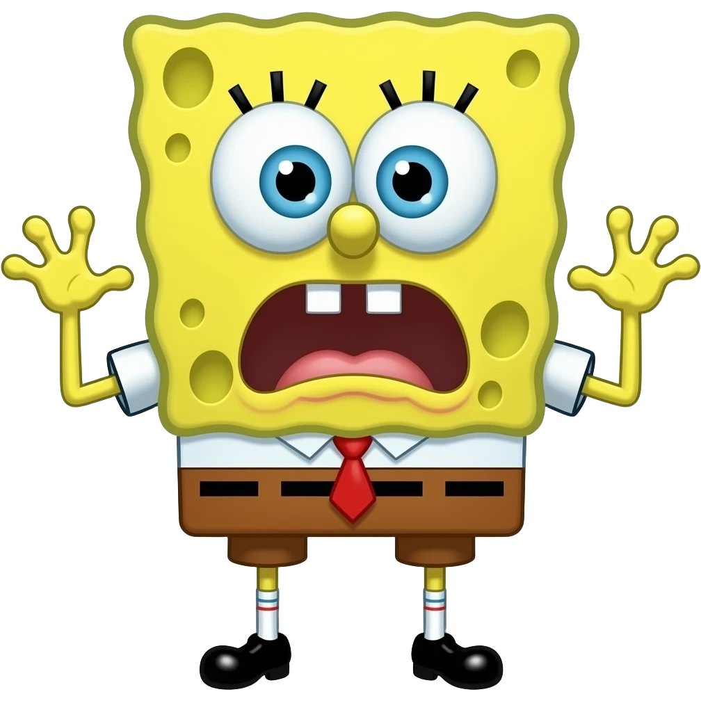 meme de medo esponja emoji