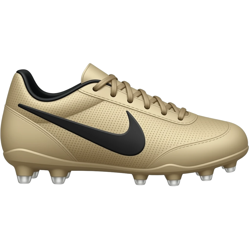 Crampons de foot de couleur beige logo nike avec controur noir emoji