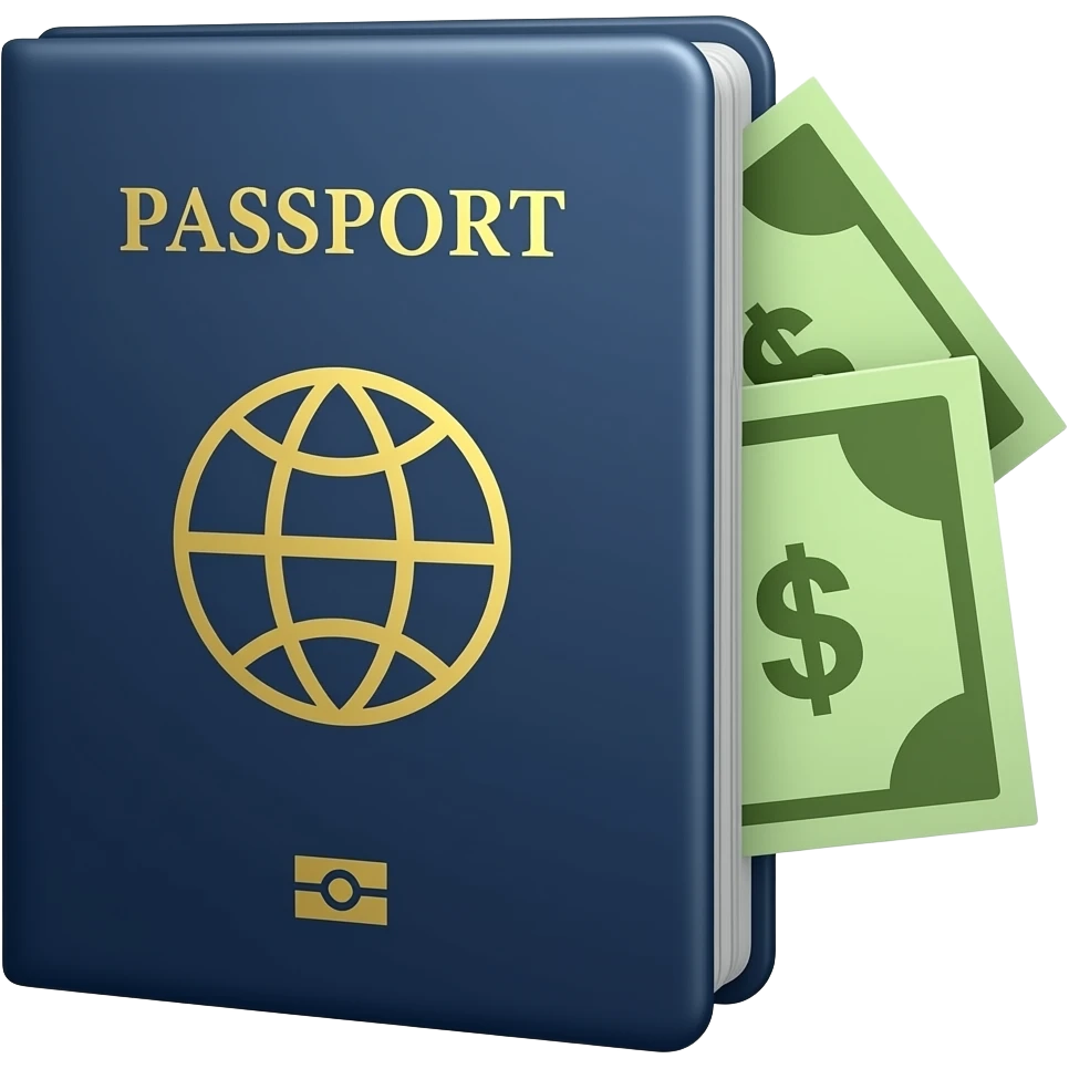 Passport money emoji