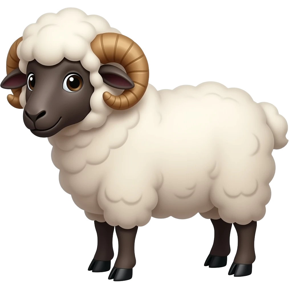 Cartoon ewe sheep emoji