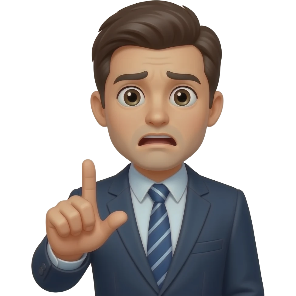 one bussiness look affraid and say no emoji