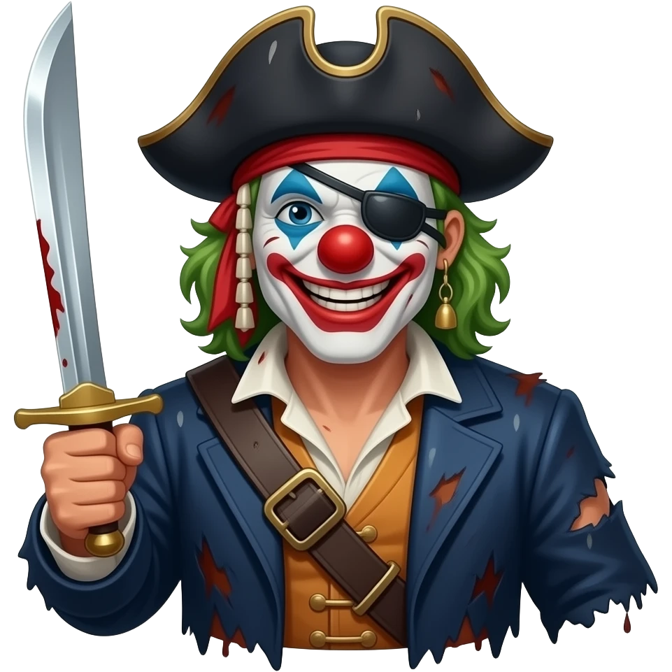 Bloody Clown Pirate with swrod emoji