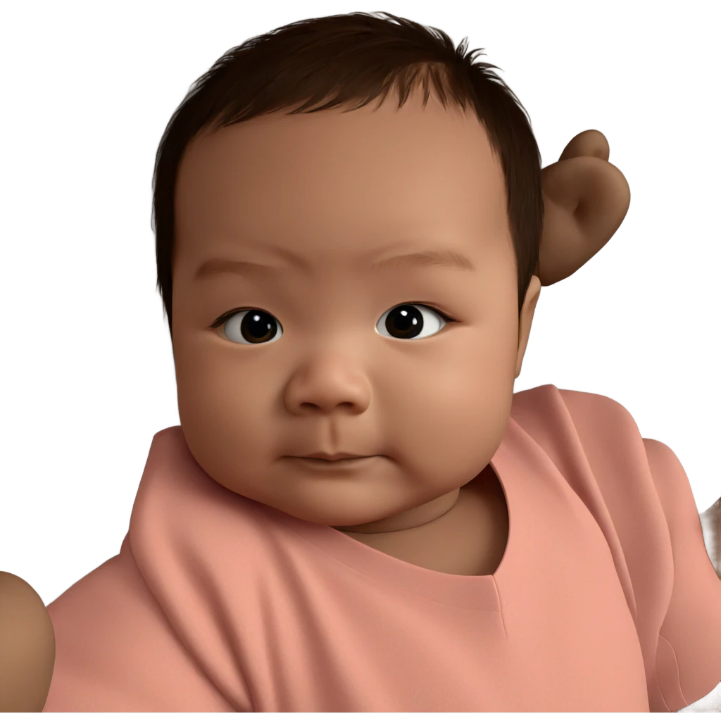 young boy portrait in nature emoji