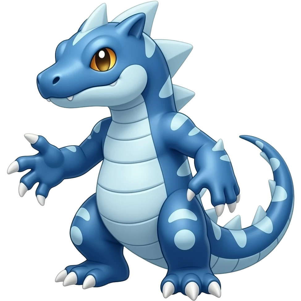 blue Cool Edgy Shiny Greymon-Reptile full body emoji