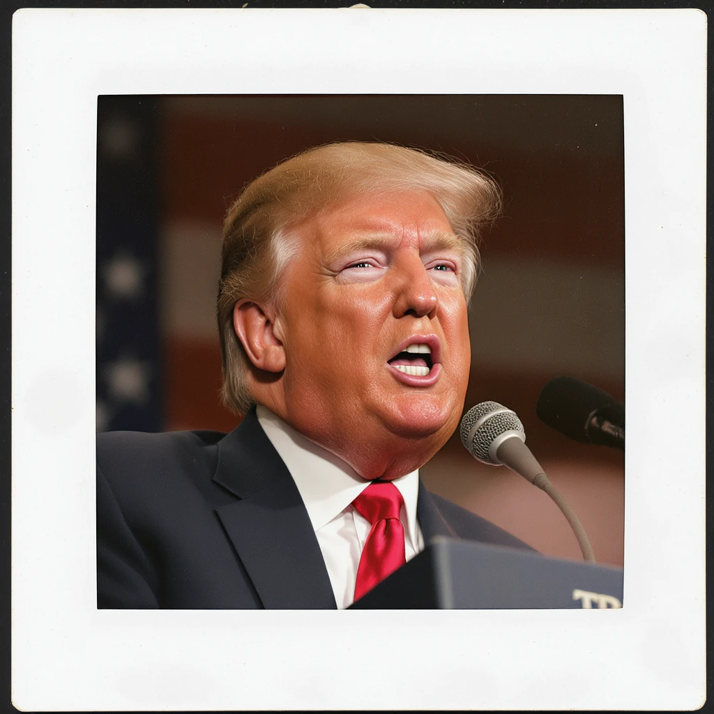Donald Trump speaking at a rally emoji