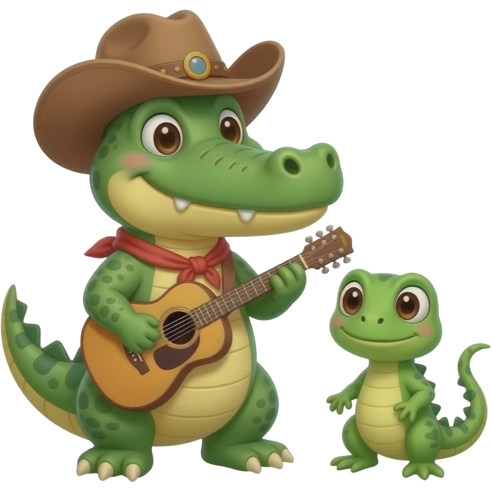 Cute 🐊 wish cowboy cute 🦎 wish guitar emoji