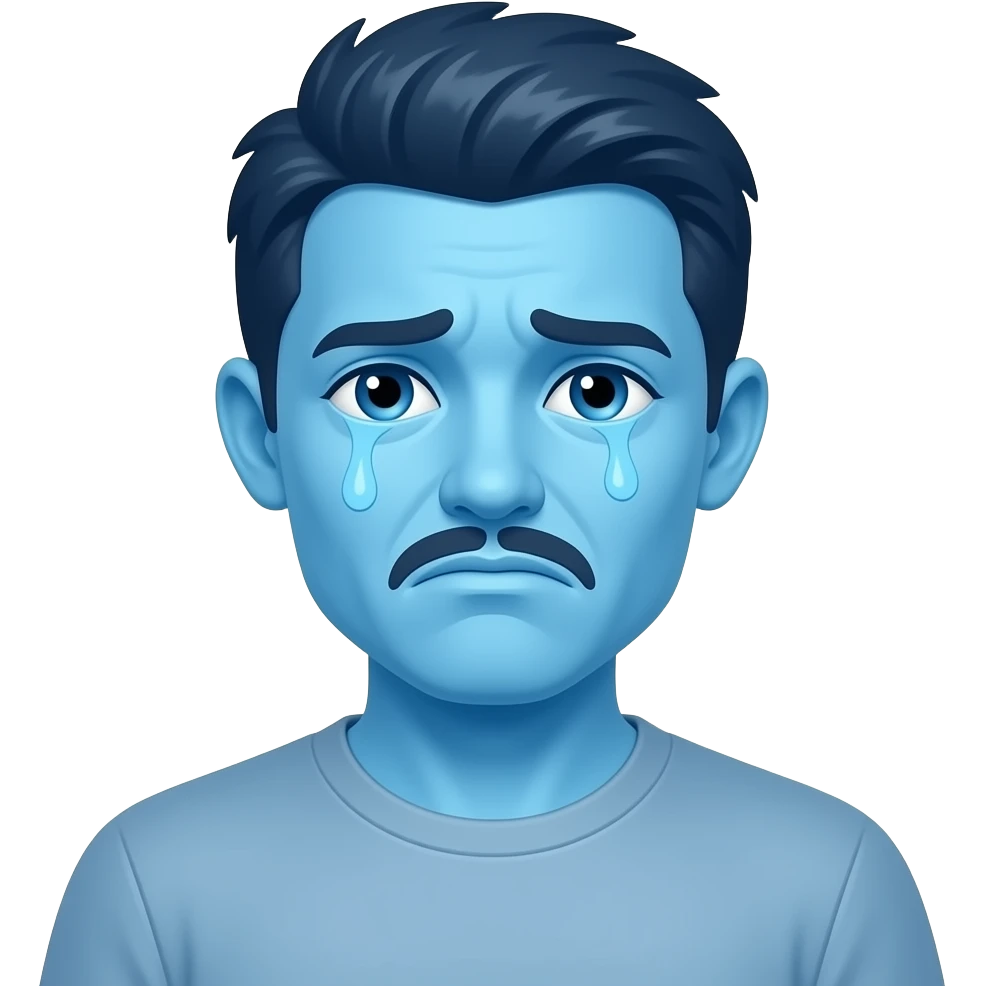 generate tired emoji color blue emoji